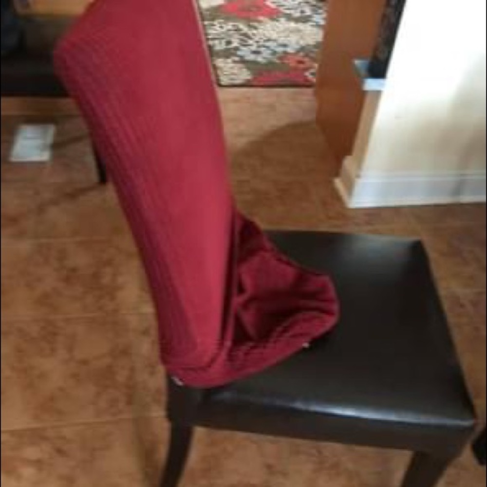 6 burgundy chair covers
